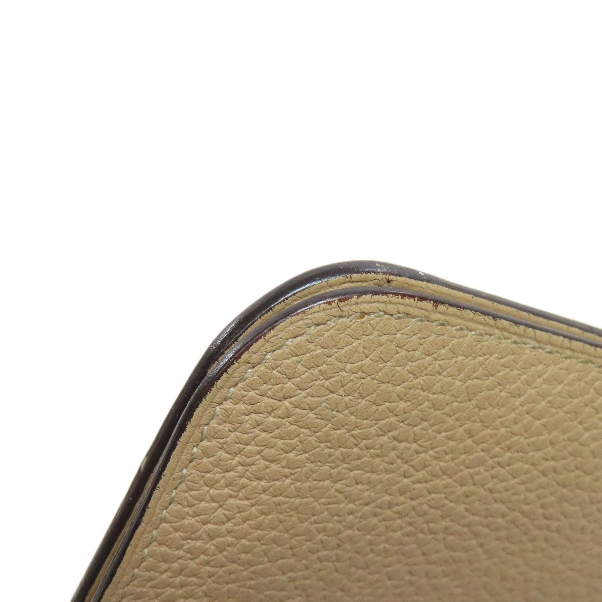 HERMES Long Wallet Purse Taurillon Clemence beige Dogon Long SilverMetal