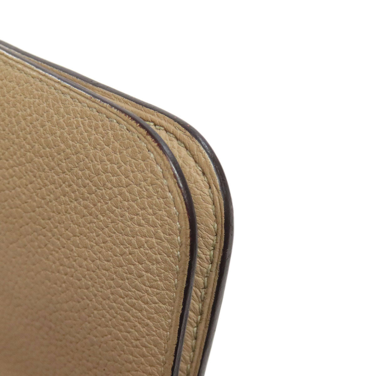 HERMES Long Wallet Purse Taurillon Clemence beige Dogon Long SilverMetal