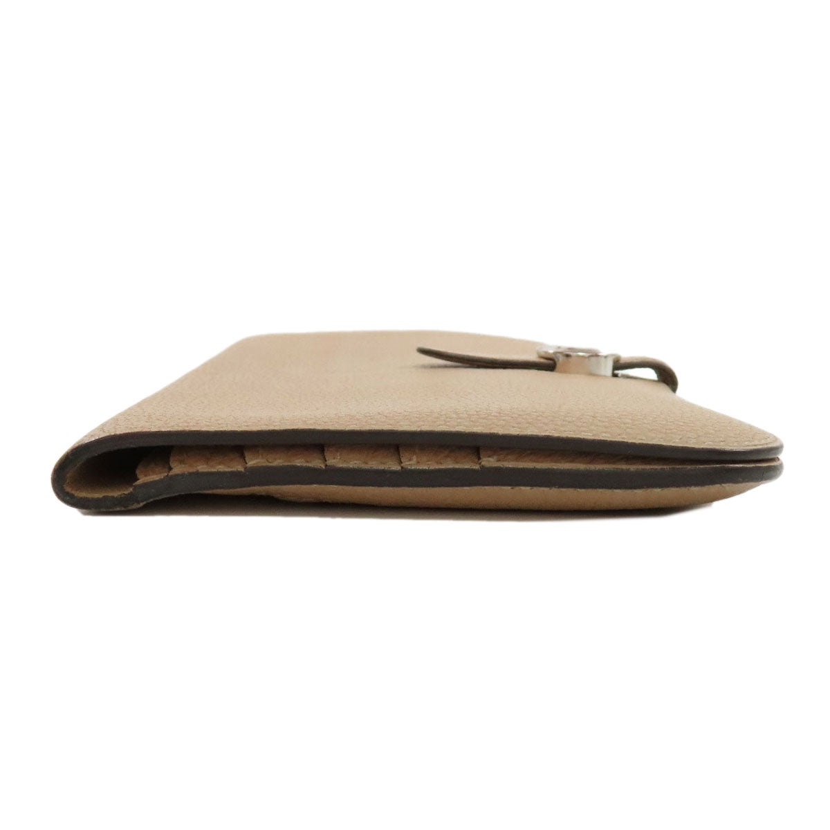 HERMES Long Wallet Purse Taurillon Clemence beige Dogon Long SilverMetal