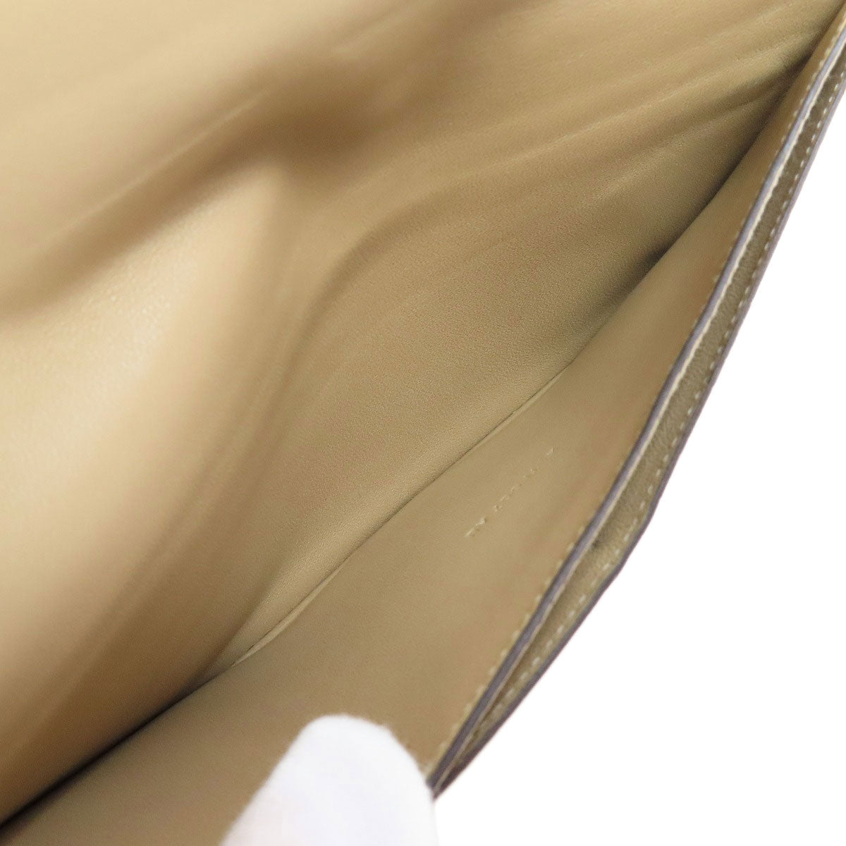 HERMES Long Wallet Purse Taurillon Clemence beige Dogon Long SilverMetal