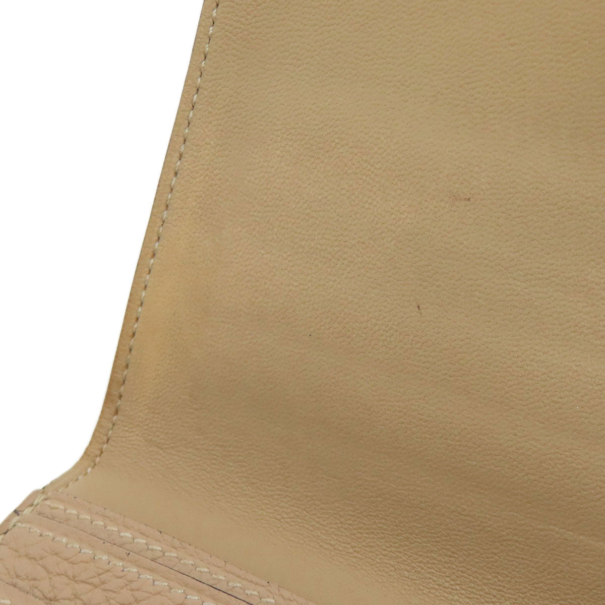 HERMES Long Wallet Purse Taurillon Clemence beige Dogon Long SilverMetal