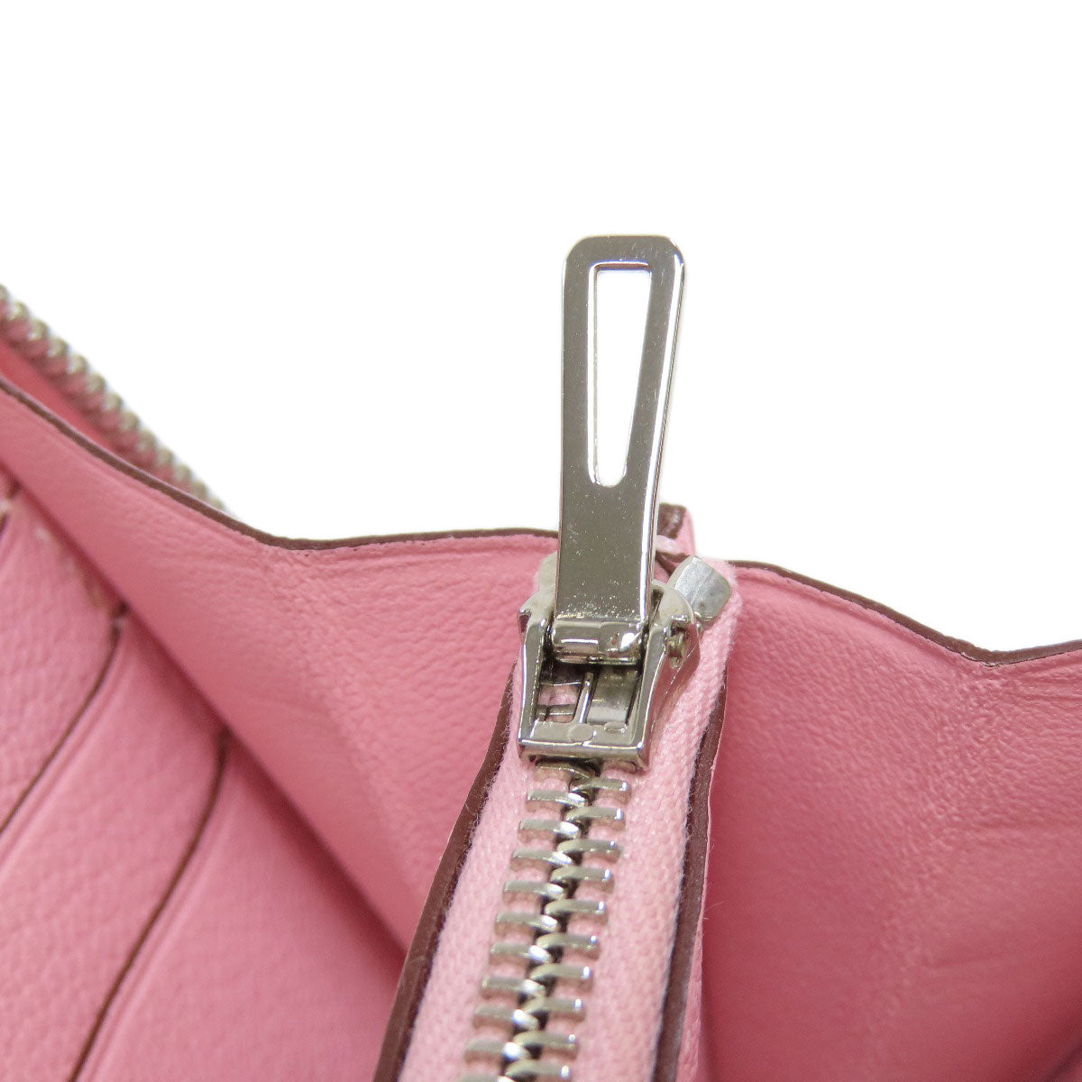 HERMES Long Wallet Purse Swift pink Azap Classic SilverMetal