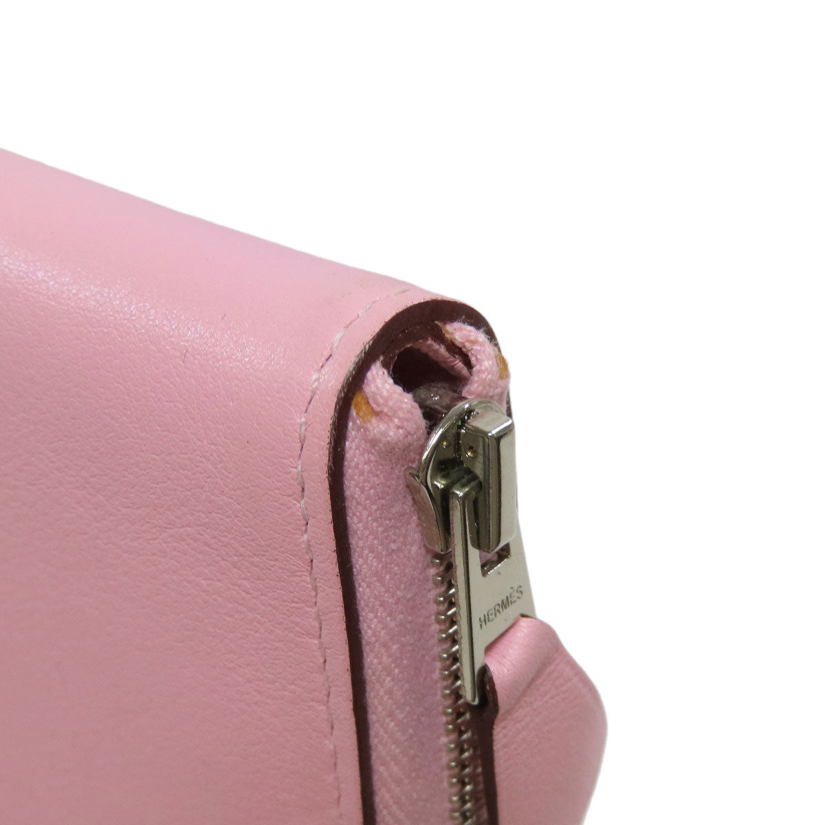 HERMES Long Wallet Purse Swift pink Azap Classic SilverMetal