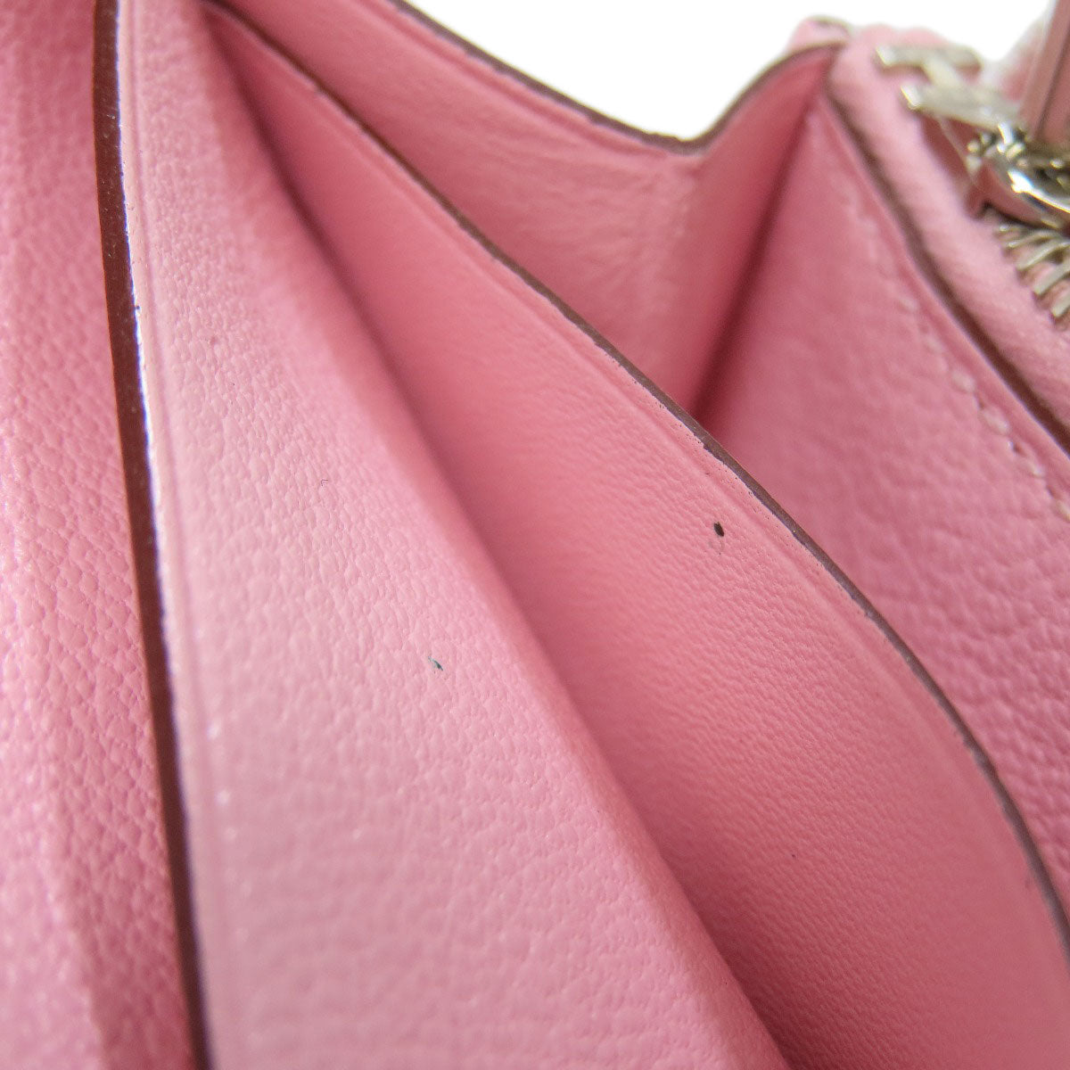 HERMES Long Wallet Purse Swift pink Azap Classic SilverMetal