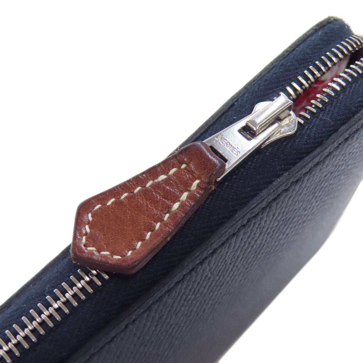 HERMES Long Wallet Purse Epsom Navy Azap Silk In Long Blue Indigo