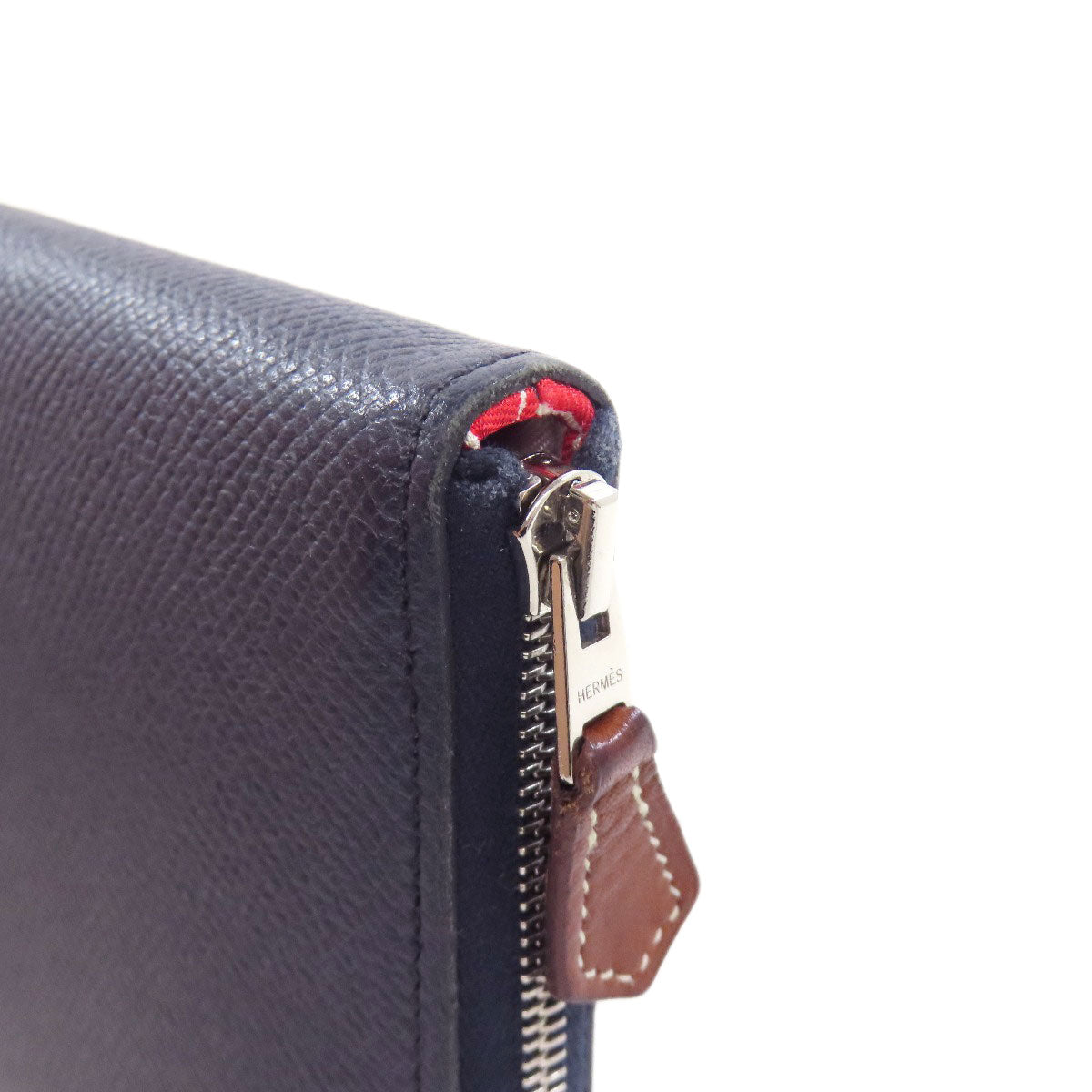 HERMES Long Wallet Purse Epsom Navy Azap Silk In Long Blue Indigo