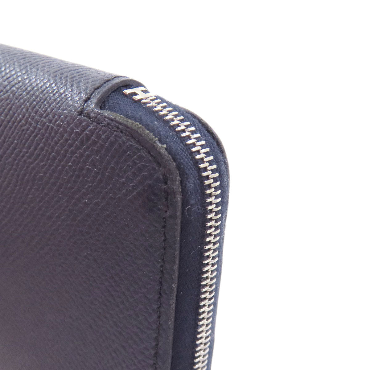 HERMES Long Wallet Purse Epsom Navy Azap Silk In Long Blue Indigo