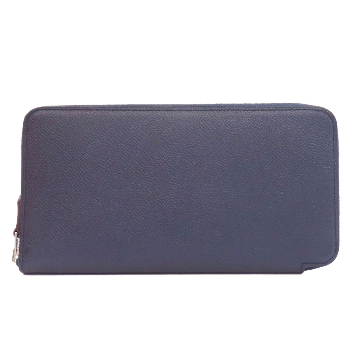 HERMES Long Wallet Purse Epsom Navy Azap Silk In Long Blue Indigo
