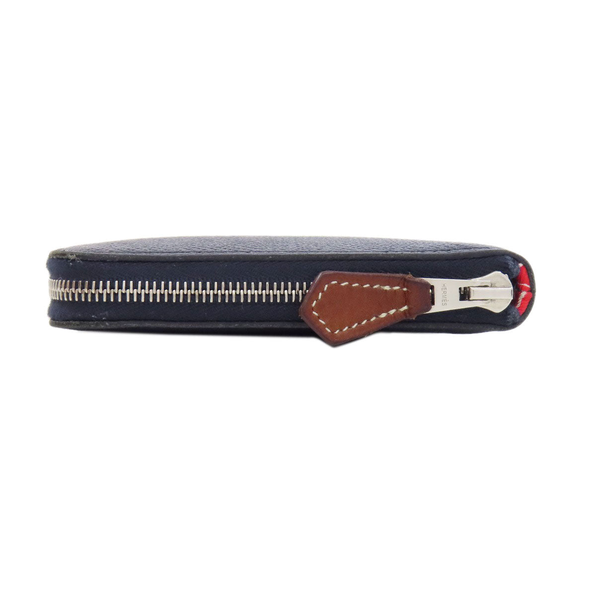 HERMES Long Wallet Purse Epsom Navy Azap Silk In Long Blue Indigo