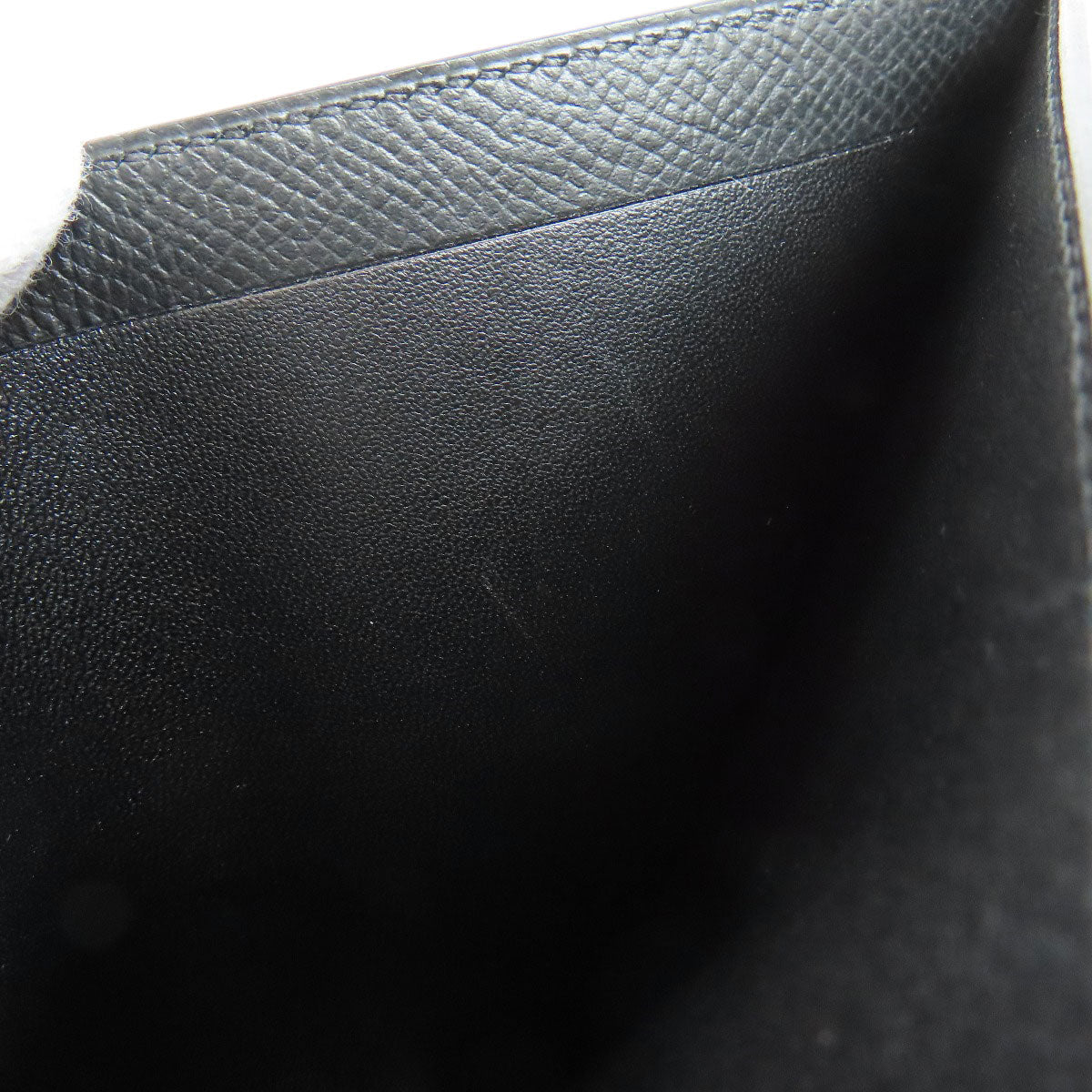 HERMES Bifold Wallet Epsom black Bearn Compact SilverMetal