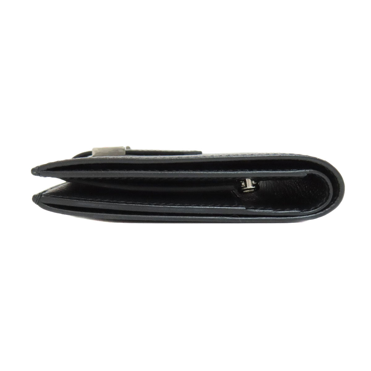 HERMES Bifold Wallet Epsom black Bearn Compact SilverMetal