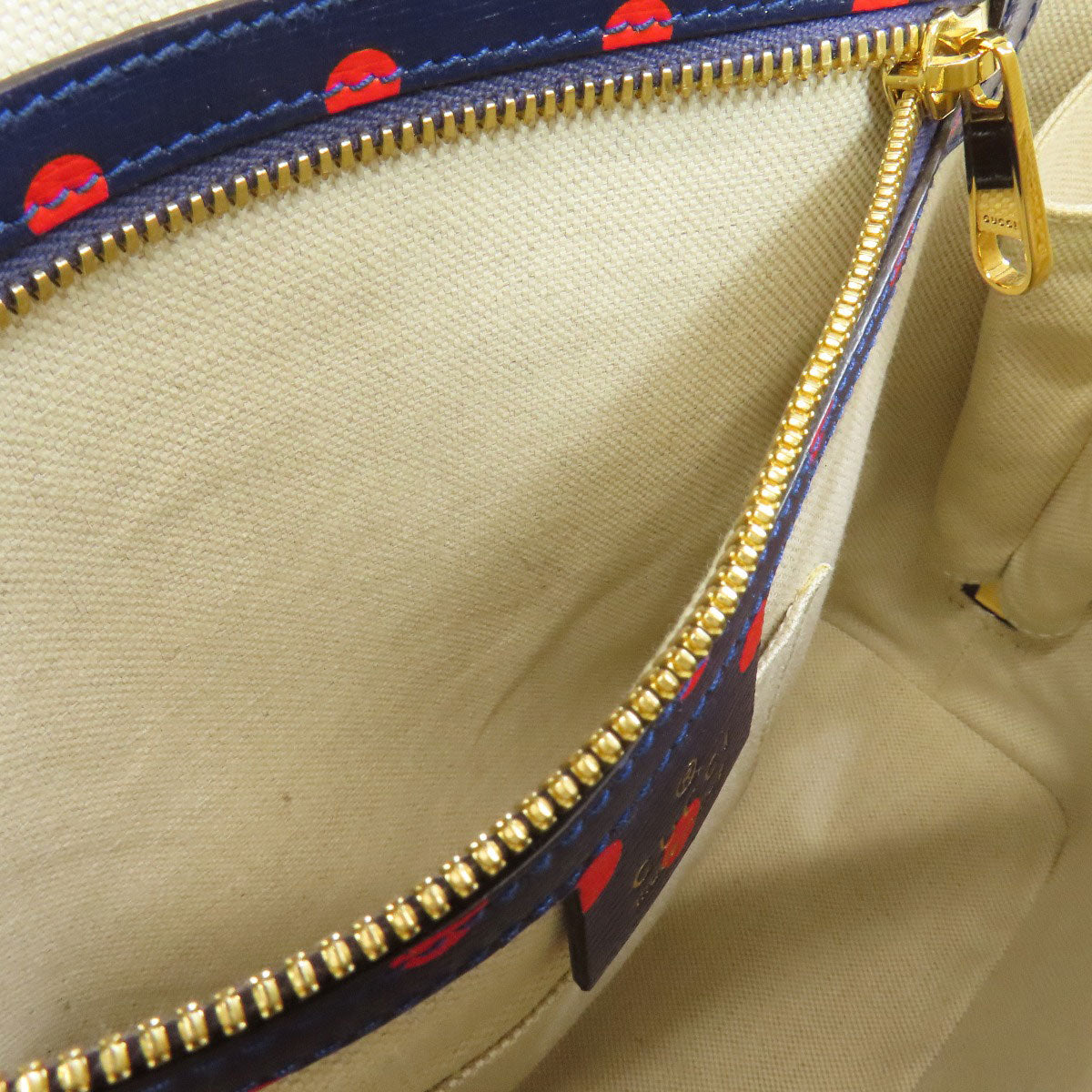 GUCCI Handbag 620850 leather Navy Horsebit Dot Pattern 2WAY Women Used