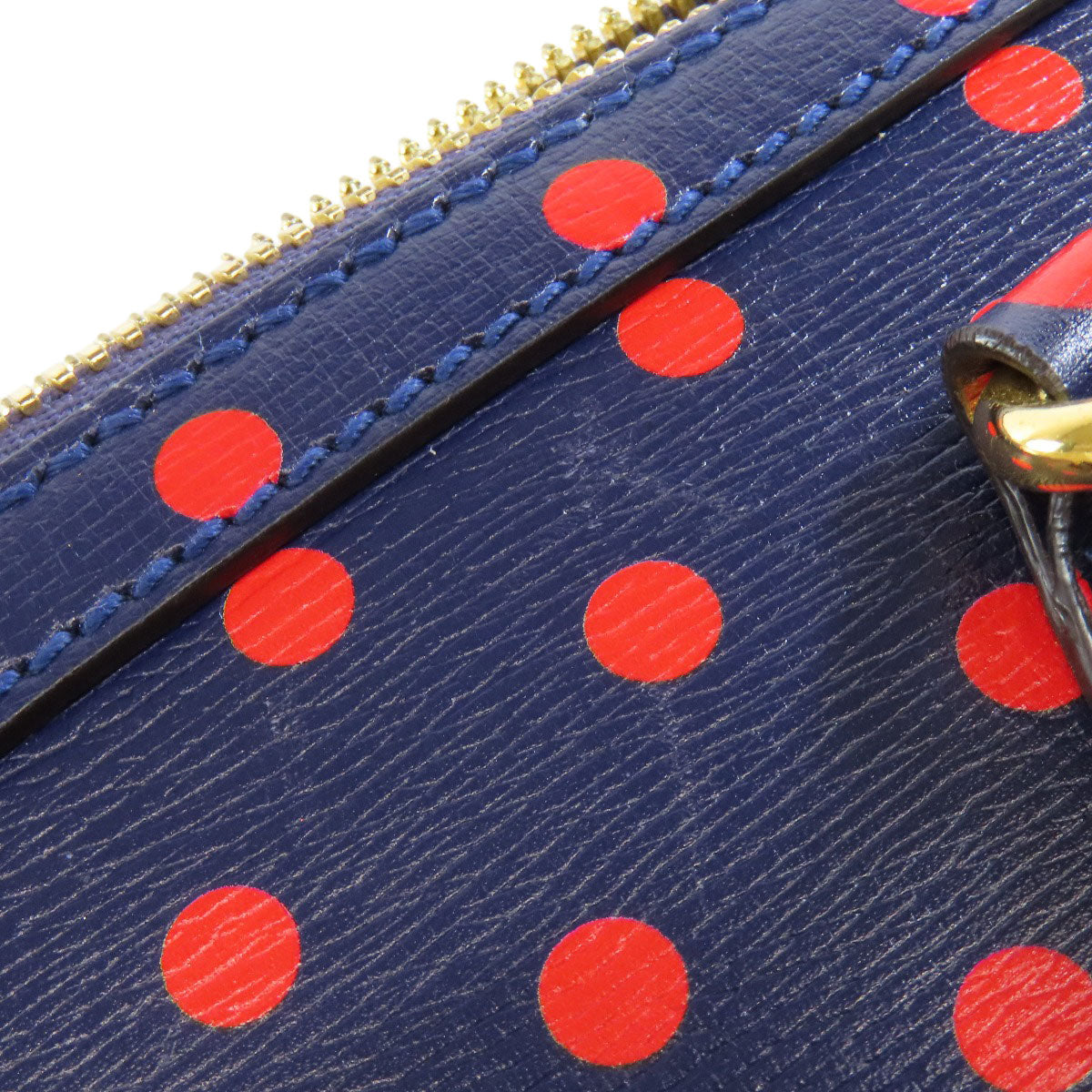 GUCCI Handbag 620850 leather Navy Horsebit Dot Pattern 2WAY Women Used