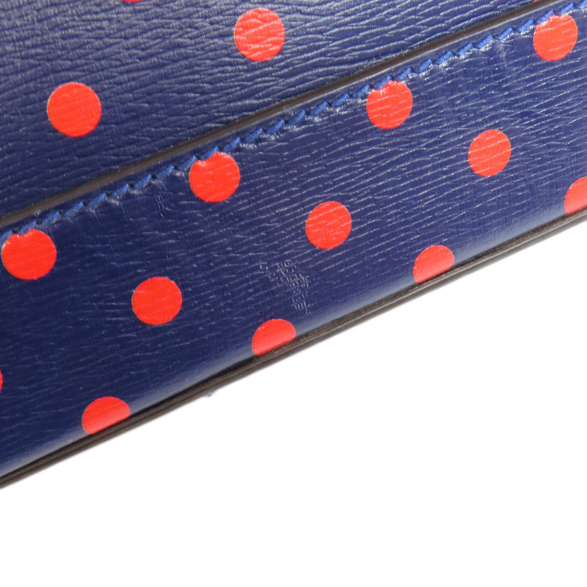GUCCI Handbag 620850 leather Navy Horsebit Dot Pattern 2WAY Women Used