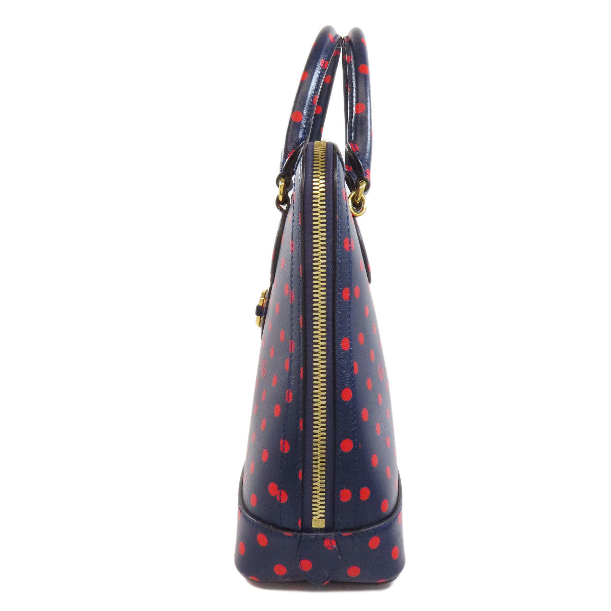 GUCCI Handbag 620850 leather Navy Horsebit Dot Pattern 2WAY Women Used