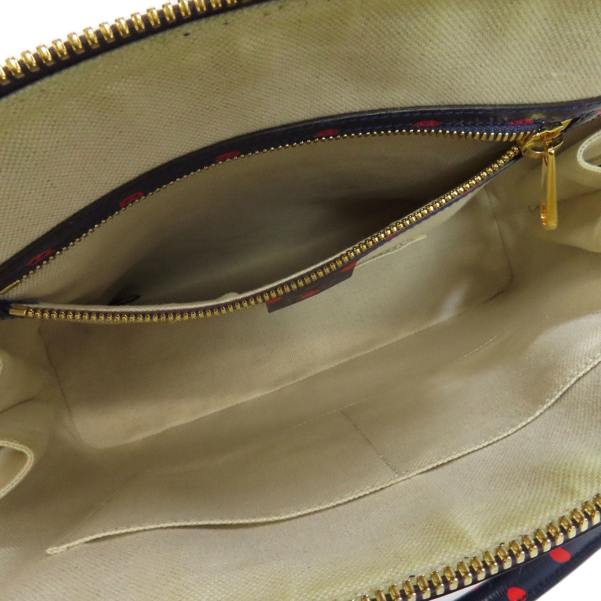 GUCCI Handbag 620850 leather Navy Horsebit Dot Pattern 2WAY Women Used
