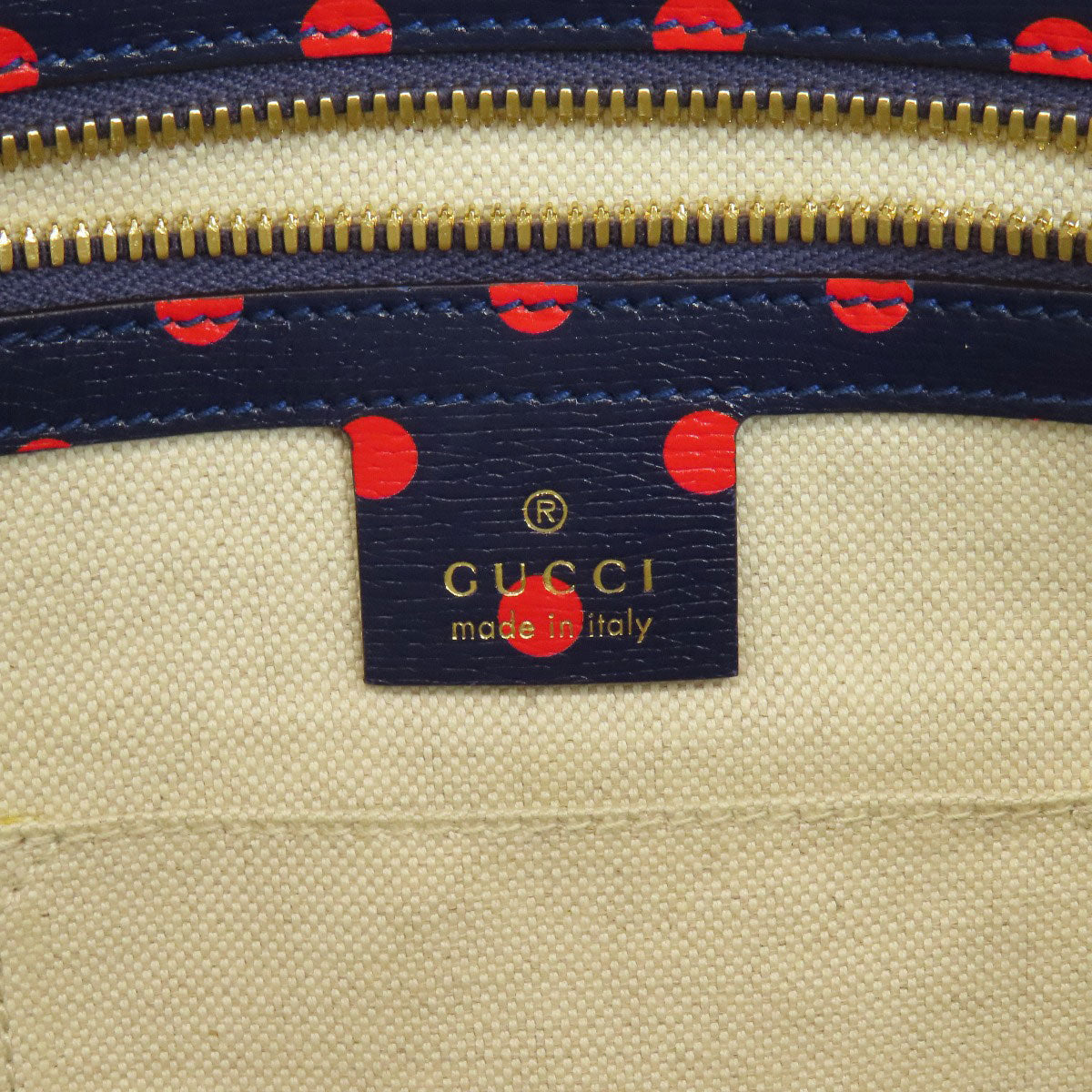 GUCCI Handbag 620850 leather Navy Horsebit Dot Pattern 2WAY Women Used