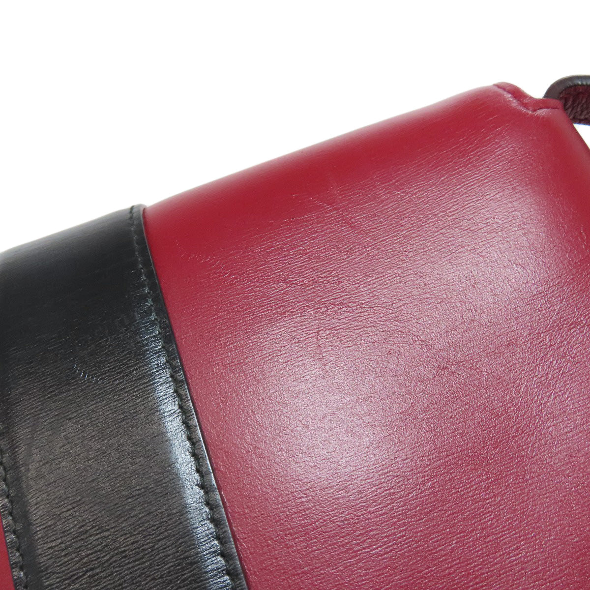 GUCCI Shoulder Bag 550129 Calfskin Red Ally GG Marmont Women Used