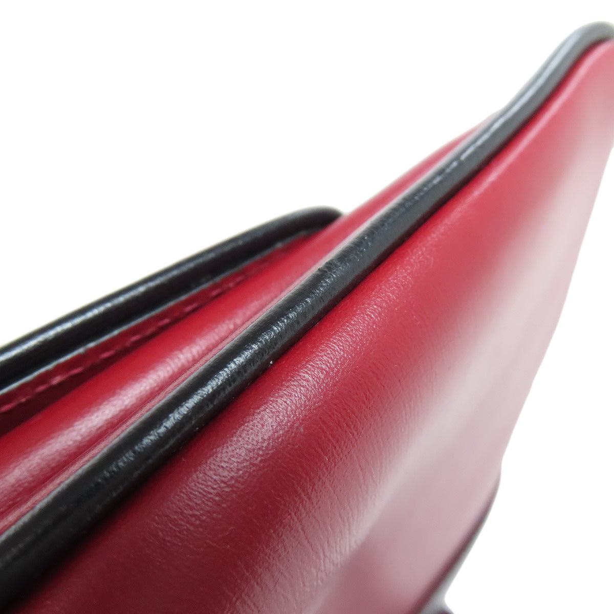 GUCCI Shoulder Bag 550129 Calfskin Red Ally GG Marmont Women Used