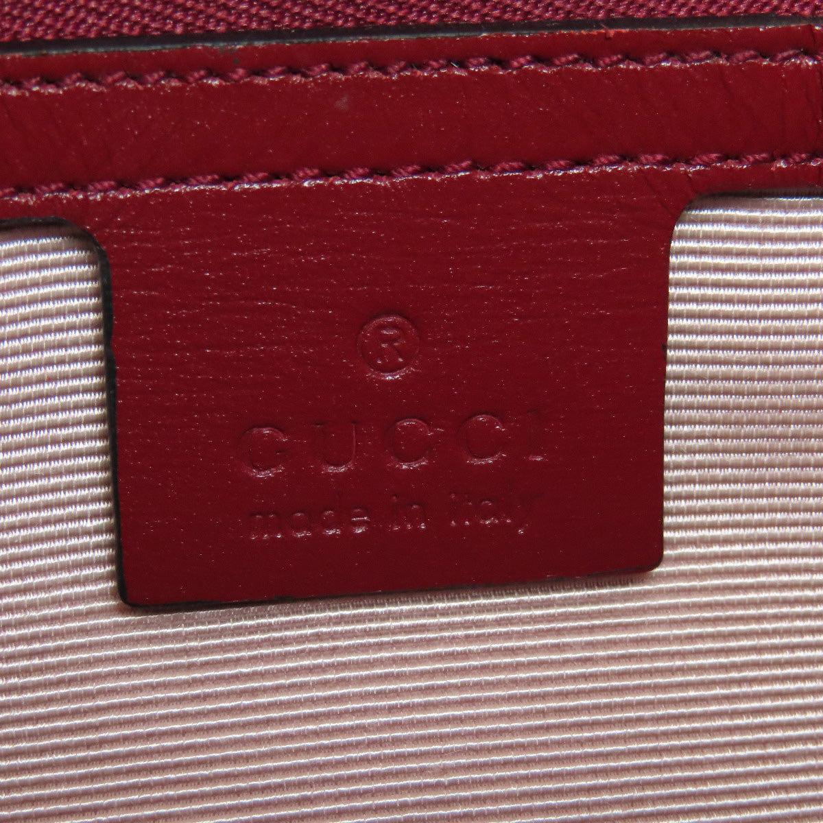 GUCCI Shoulder Bag 550129 Calfskin Red Ally GG Marmont Women Used
