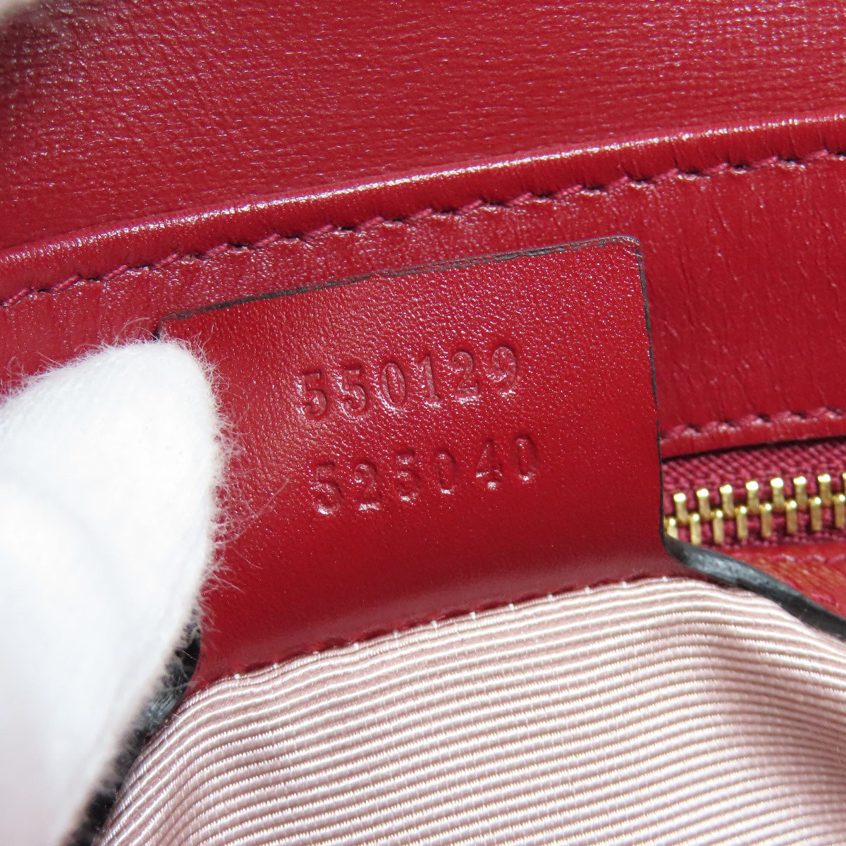 GUCCI Shoulder Bag 550129 Calfskin Red Ally GG Marmont Women Used