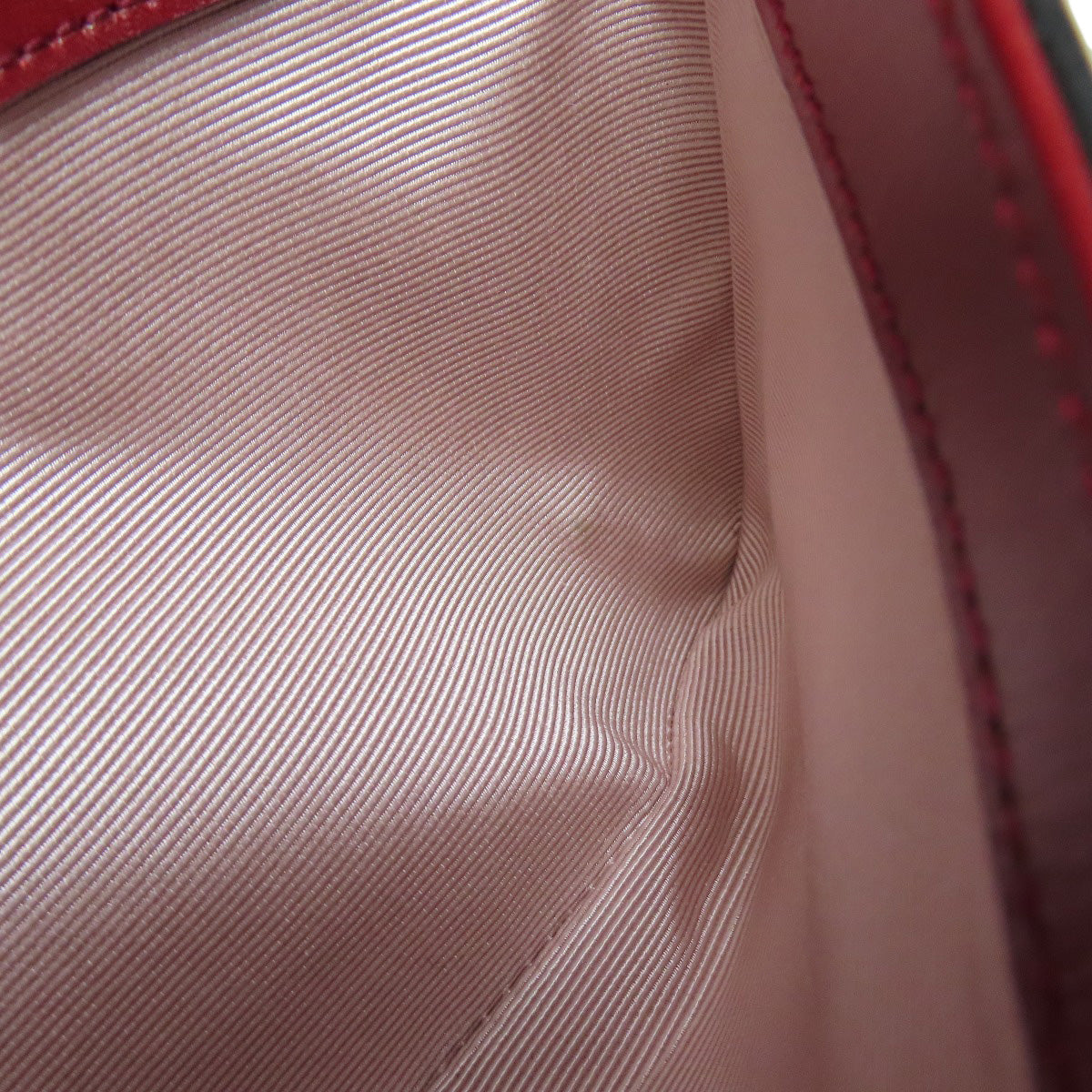 GUCCI Shoulder Bag 550129 Calfskin Red Ally GG Marmont Women Used