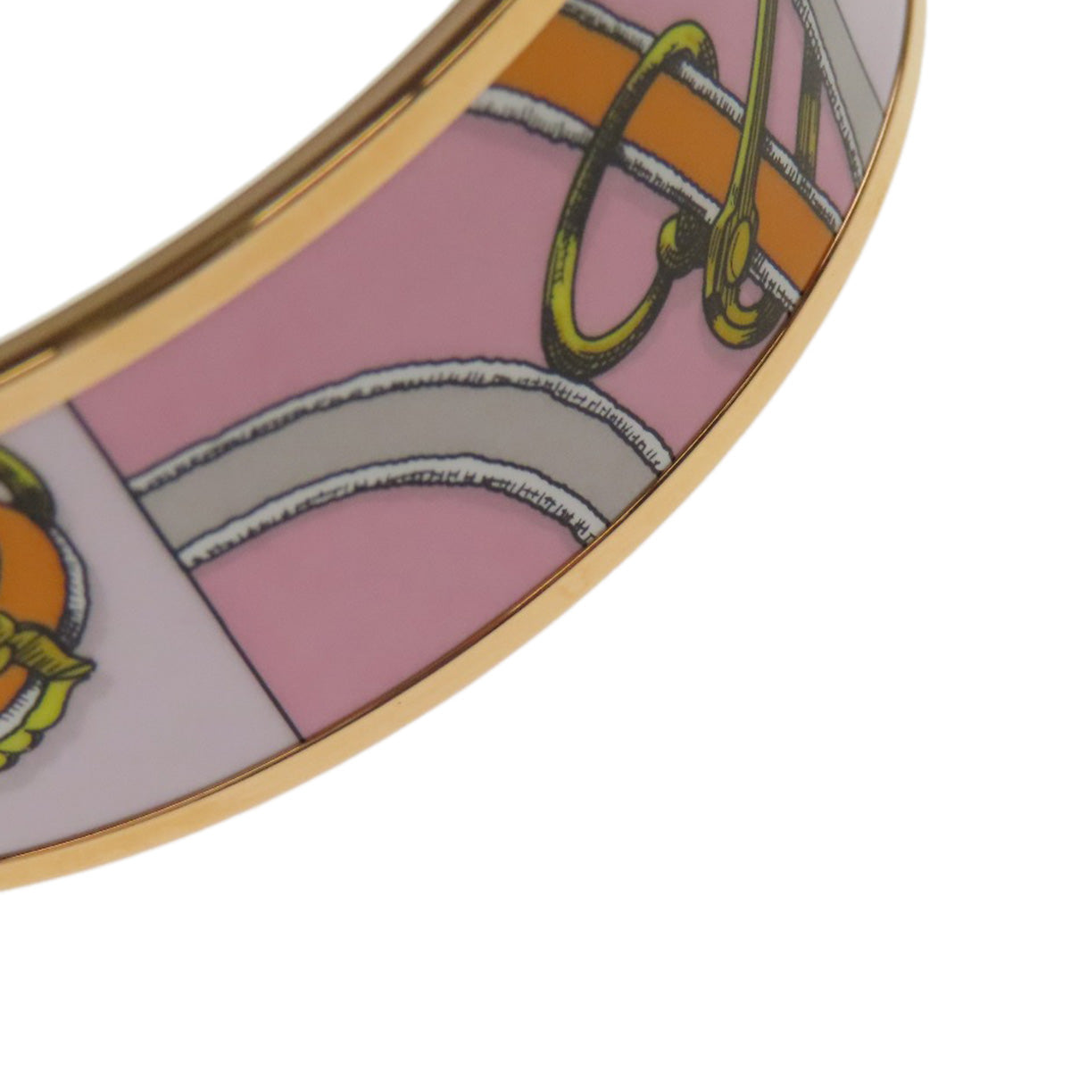 HERMES bracelet metallic pink Emaille GM bangle Women Used