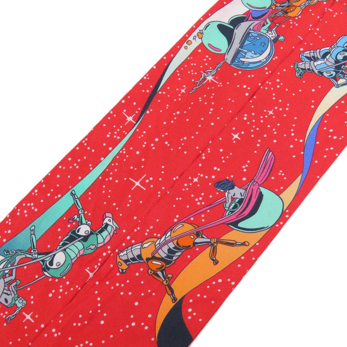 HERMES scarf silk Red Twilly Women Used