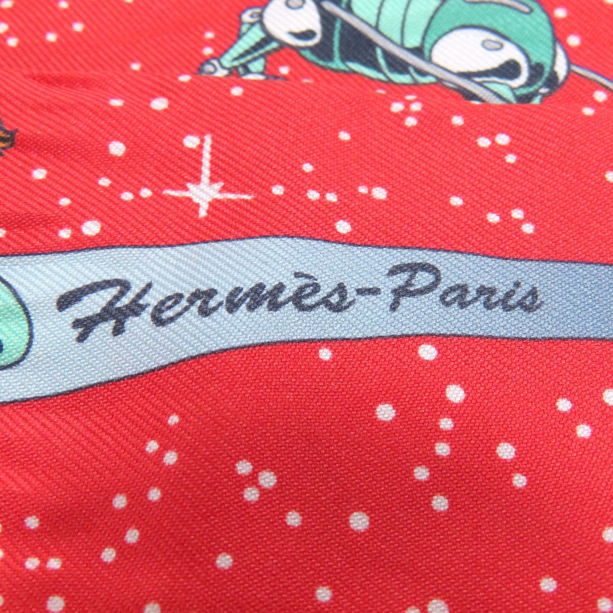 HERMES scarf silk Red Twilly Women Used
