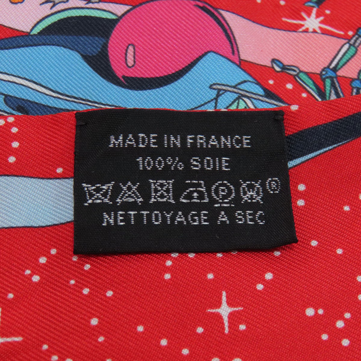 HERMES scarf silk Red Twilly Women Used