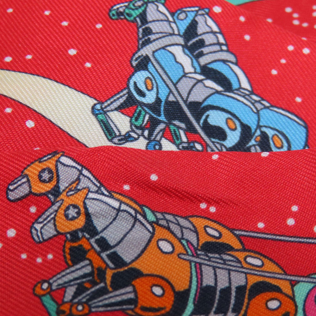 HERMES scarf silk Red Twilly Women Used