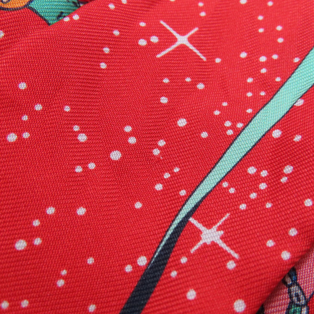HERMES scarf silk Red Twilly Women Used