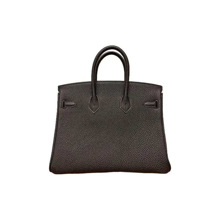 HERMES Birkin 25 Bag black togo Leather Handbag (25,28)  silver hardware