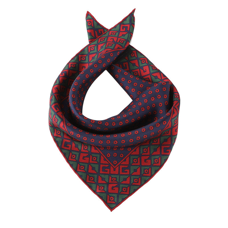 Gucci Flower Print Pocket Square in Blue