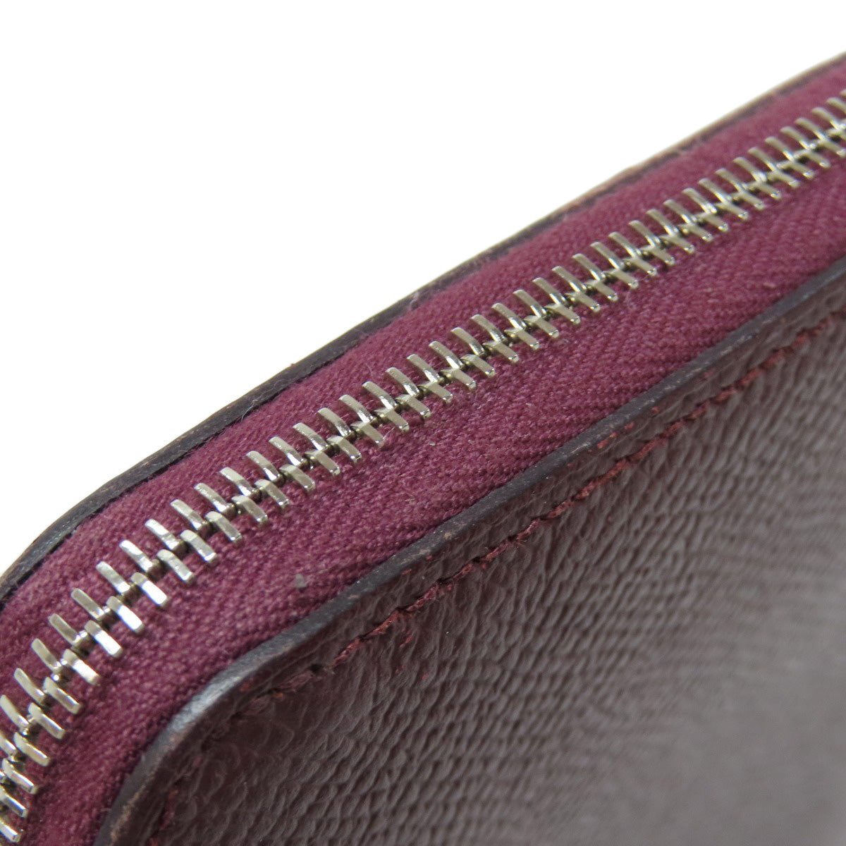 HERMES Long Wallet Purse Epsom wine-red Azap Silkin Silver Metal