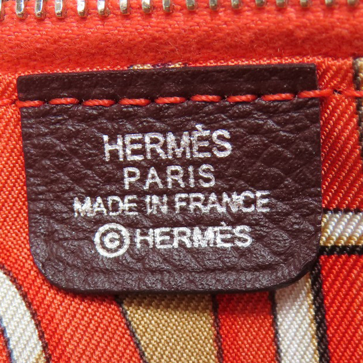 HERMES Long Wallet Purse Epsom wine-red Azap Silkin Silver Metal