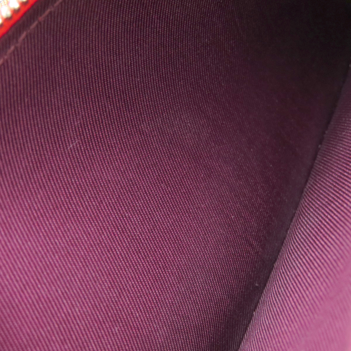 HERMES Long Wallet Purse Epsom wine-red Azap Silkin Silver Metal