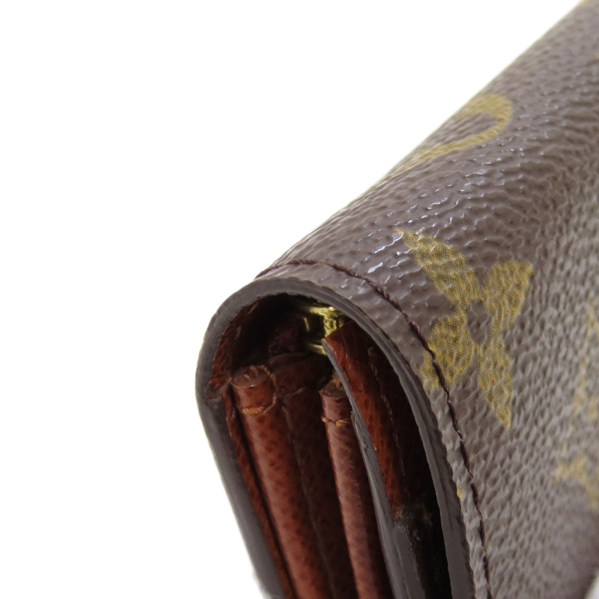 LOUIS VUITTON Bifold Wallet M61735 Monogram canvas Brown Portonet Zip Women Used