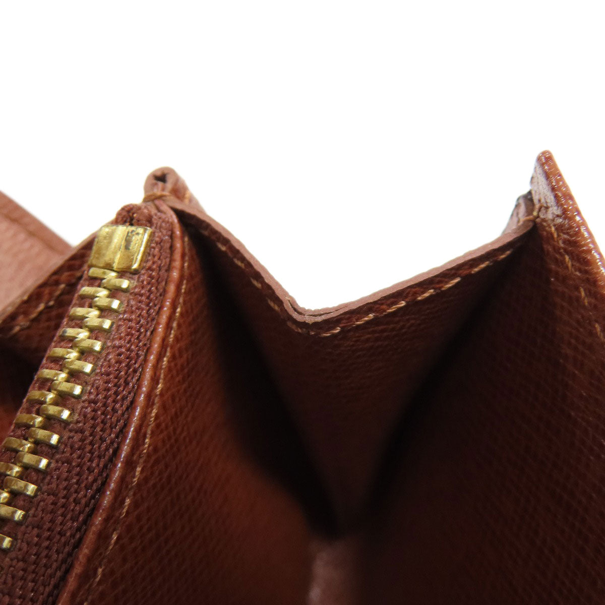 LOUIS VUITTON Bifold Wallet M61735 Monogram canvas Brown Portonet Zip Women Used