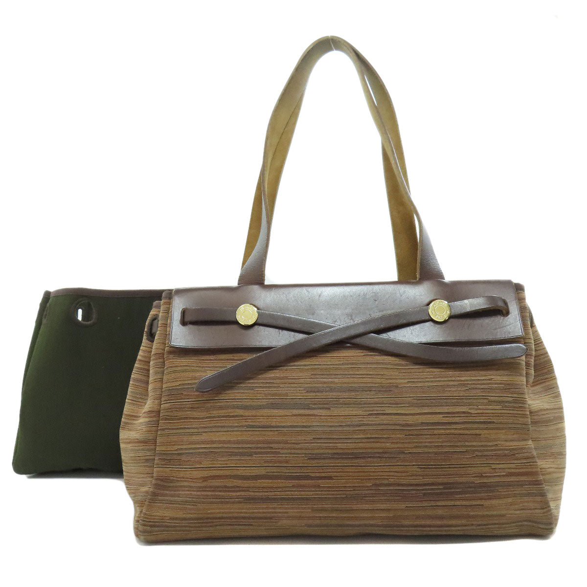 HERMES Tote Bag Vibrato Brown Herbag Cabus