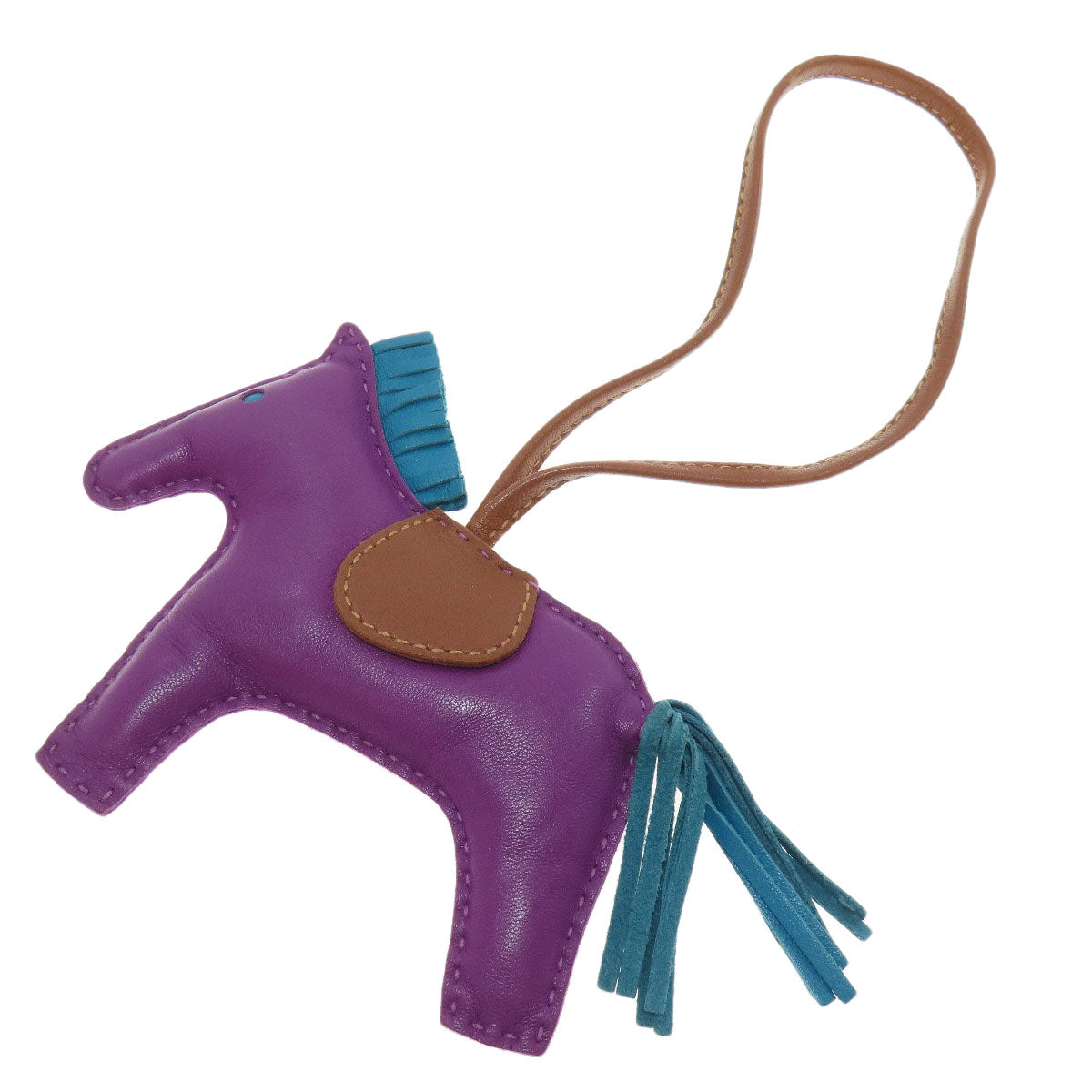 HERMES key ring Anyo Miro purple Rodeo Charm MM Women Used