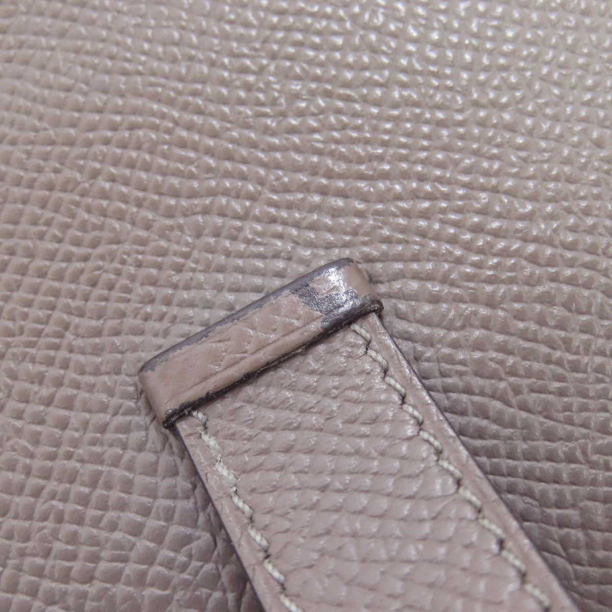 HERMES Long Wallet Purse Epsom gray Bearn Soufflet Ethan Gold Metal