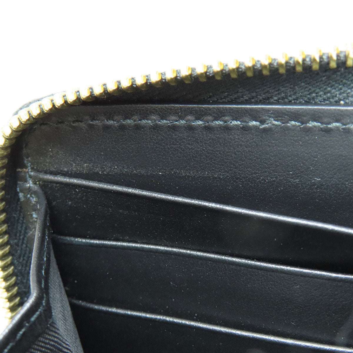 GUCCI Long Wallet Purse 453393 leather black Jumbo GG Women Used