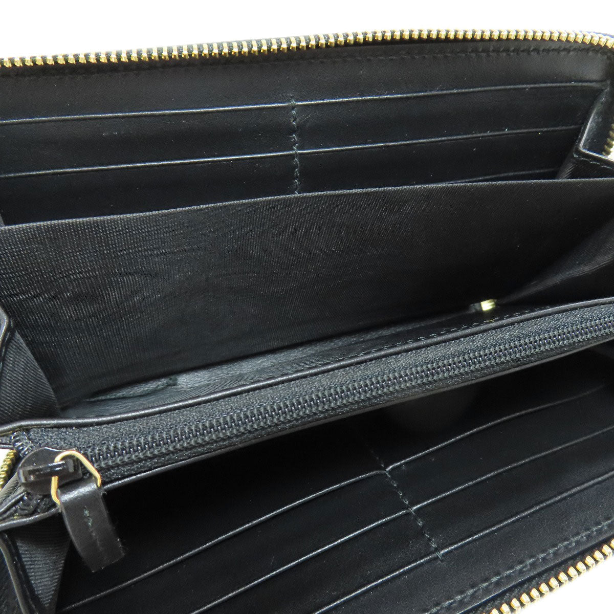 GUCCI Long Wallet Purse 453393 leather black Jumbo GG Women Used