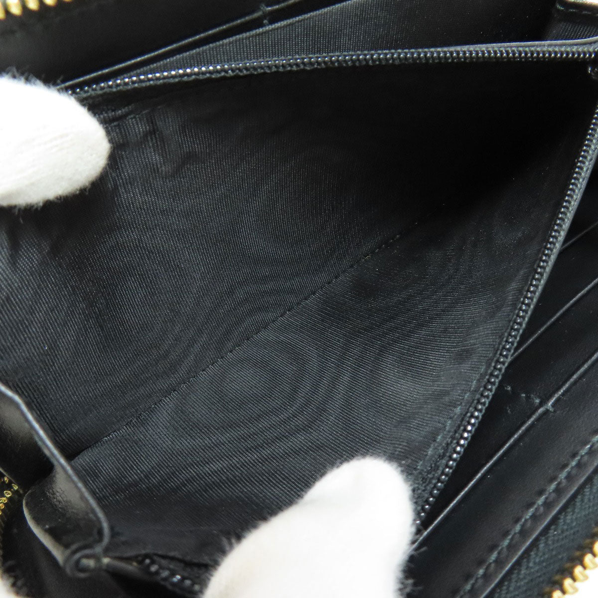 GUCCI Long Wallet Purse 453393 leather black Jumbo GG Women Used