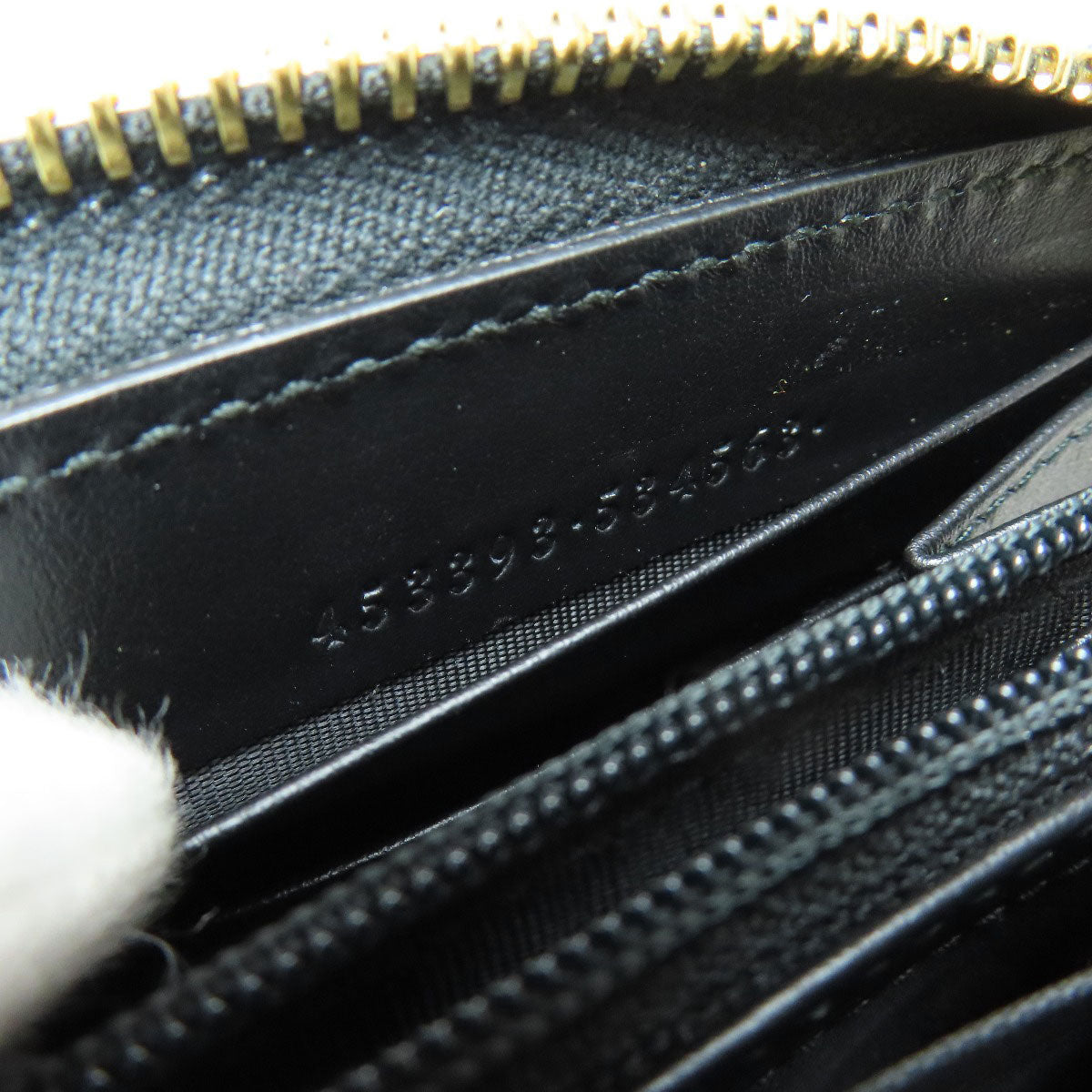 GUCCI Long Wallet Purse 453393 leather black Jumbo GG Women Used
