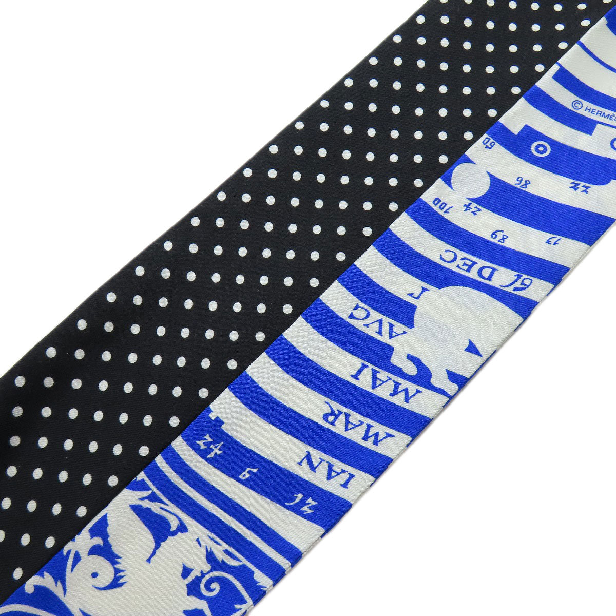 HERMES scarf silk black Twilly Women Used