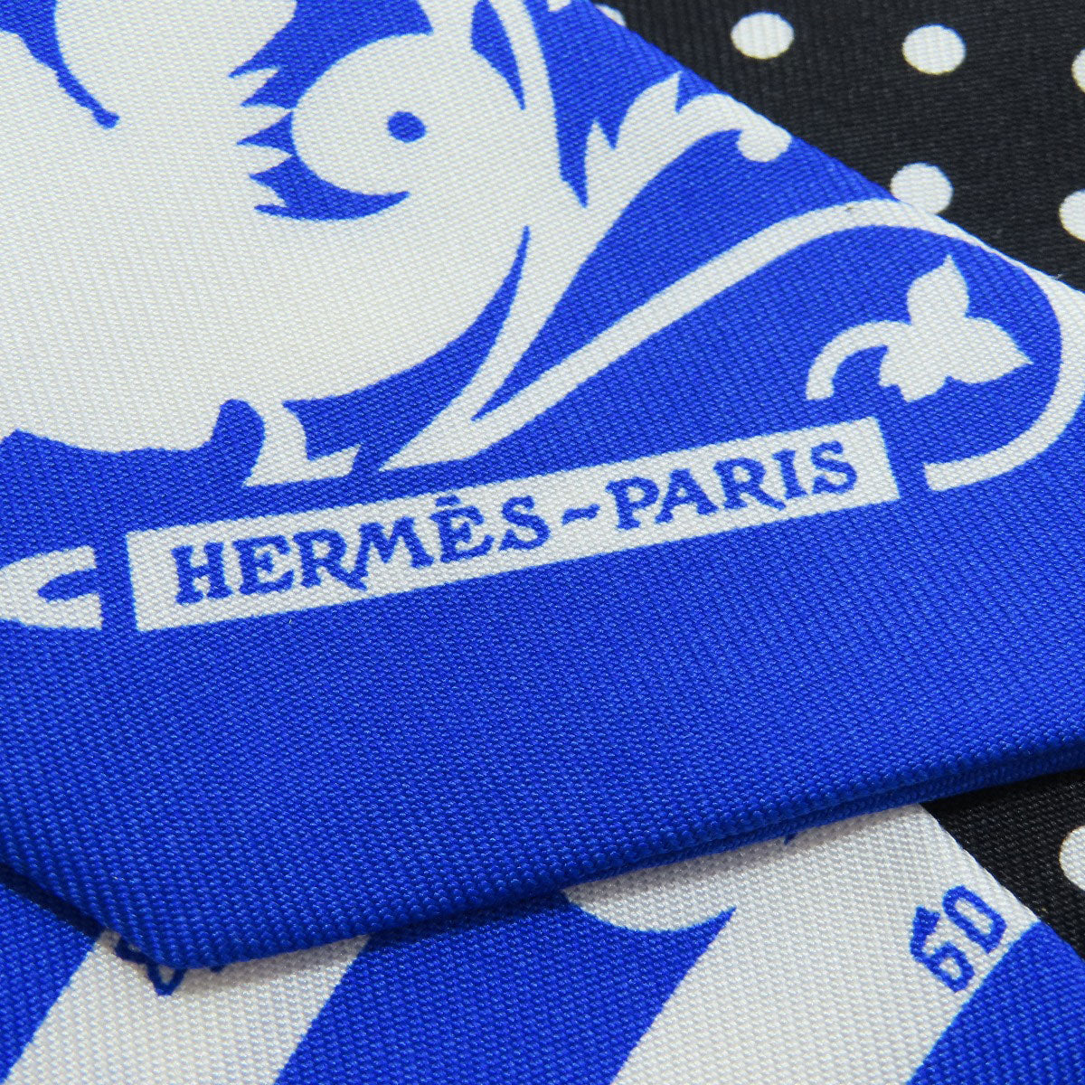HERMES scarf silk black Twilly Women Used