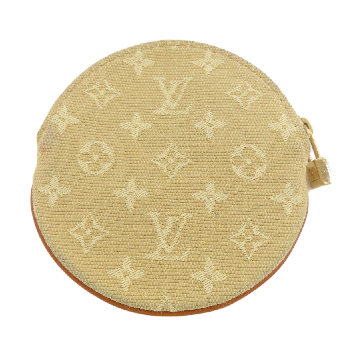 LOUIS VUITTON Coin case M92452 Monogram mini run beige Portonet Ron Women Used