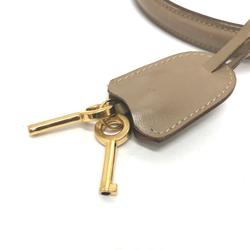 GUCCI Handbag leather beige Lock Women Used